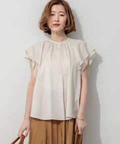 L size ONWARD(大きいサイズ) / エルサイズオンワード カットソー | アキハコンビ ラッフルスリーブ カットソー
