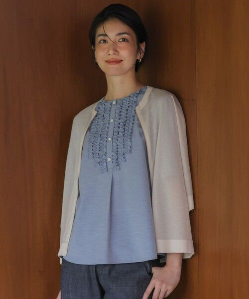 L size ONWARD(大きいサイズ) / エルサイズオンワード ブルゾン | SHEER LIGHT KNIT ブルゾン（グレージュ系）