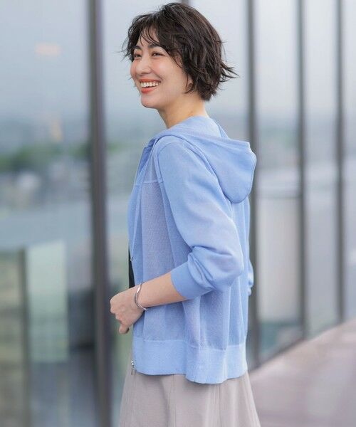 L size ONWARD(大きいサイズ) / エルサイズオンワード パーカー | 【WEB限定カラーあり】SHEER LIGHT KNIT パーカー | 詳細15