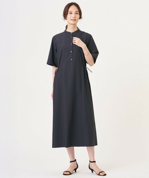 L size ONWARD(大きいサイズ) / エルサイズオンワード ミニ丈・ひざ丈ワンピース | ソフトタフタクロス シャツ ワンピース | 詳細17
