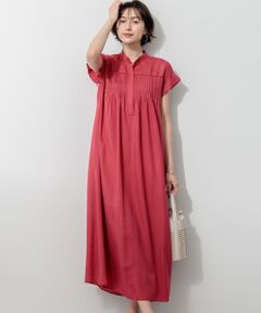 L size ONWARD(大きいサイズ) / エルサイズオンワード ロング・マキシ丈ワンピース | ウォッシュドシアーボイル ピンタック ワンピース