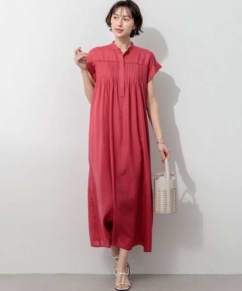 L size ONWARD(大きいサイズ) / エルサイズオンワード ロング・マキシ丈ワンピース | ウォッシュドシアーボイル ピンタック ワンピース | 詳細22