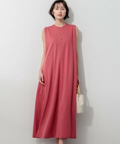 L size ONWARD(大きいサイズ) / エルサイズオンワード ロング・マキシ丈ワンピース | ツイストコットンプレーティング ノースリーブ ワンピース