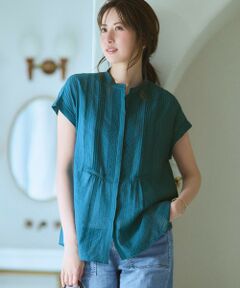 L size ONWARD(大きいサイズ) / エルサイズオンワード シャツ・ブラウス | 【WEB&一部店舗限定】レースピンタック フレンチスリーブ ブラウス