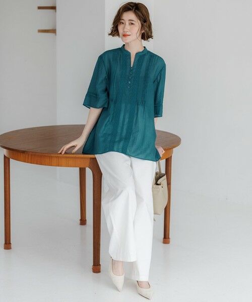 L size ONWARD(大きいサイズ) / エルサイズオンワード シャツ・ブラウス | 【WEB&一部店舗限定】はしごレース シアー トップス | 詳細4