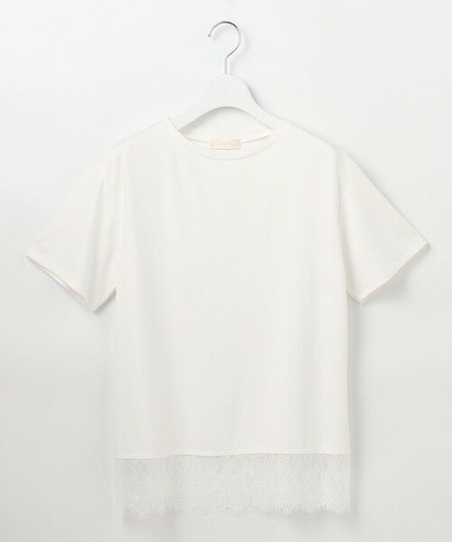 L size ONWARD(大きいサイズ) / エルサイズオンワード カットソー | 裾レース半袖Ｔシャツ | 詳細6