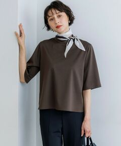 L size ONWARD(大きいサイズ) / エルサイズオンワード カットソー | スカーフコンビ ボウタイセット カットソー