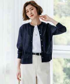 L size ONWARD(大きいサイズ) / エルサイズオンワード カーディガン・ボレロ | 【WEB&一部店舗限定カラーあり】シアードット クルーネック カーディガン