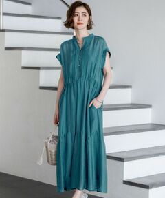 L size ONWARD(大きいサイズ) / エルサイズオンワード ロング・マキシ丈ワンピース | 【WEB&一部店舗限定】シアーワッシャー レース ワンピース