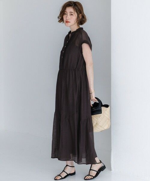 L size ONWARD(大きいサイズ) / エルサイズオンワード ロング・マキシ丈ワンピース | 【WEB&一部店舗限定】シアーワッシャー レース ワンピース | 詳細17