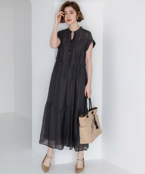 L size ONWARD(大きいサイズ) / エルサイズオンワード ロング・マキシ丈ワンピース | 【WEB&一部店舗限定】シアーワッシャー レース ワンピース | 詳細21