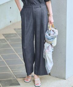 L size ONWARD(大きいサイズ) / エルサイズオンワード その他パンツ | デニムライクキュプラミックスワイド パンツ