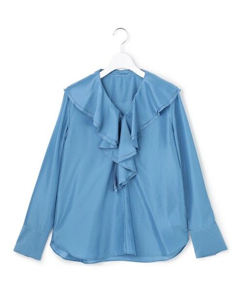 L size ONWARD(大きいサイズ) / エルサイズオンワード シャツ・ブラウス | シルキーシフォン Vネックフリルカラーブラウス | 詳細4