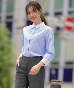 L size ONWARD(大きいサイズ) / エルサイズオンワード シャツ・ブラウス | 【WEB限定・一枚で着映え】コンパクトエステネージュ 襟 袖 リムーバル シャツ ブラウス