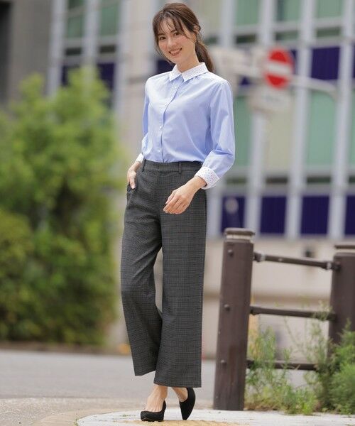 L size ONWARD(大きいサイズ) / エルサイズオンワード シャツ・ブラウス | 【WEB限定・一枚で着映え】コンパクトエステネージュ 襟 袖 リムーバル シャツ ブラウス | 詳細1