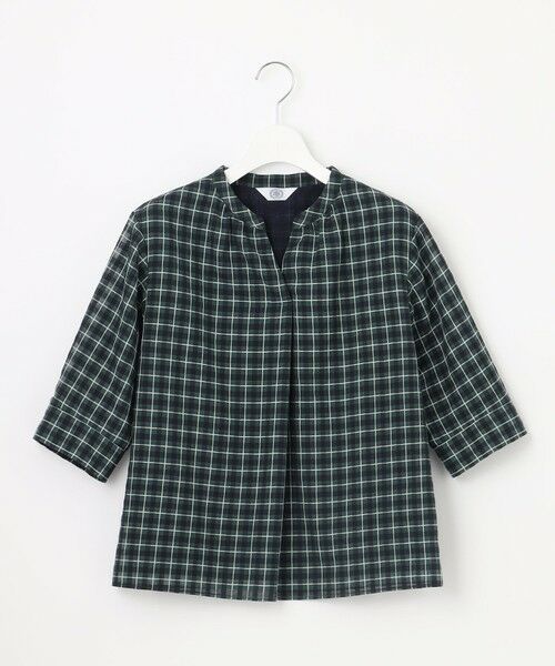 L size ONWARD(大きいサイズ) / エルサイズオンワード カットソー | シズルチェック バンドカラー カットソー | 詳細5