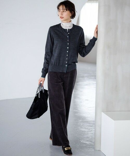 L size ONWARD(大きいサイズ) / エルサイズオンワード カーディガン・ボレロ | サステナブルウール クルーネック カーディガン | 詳細2
