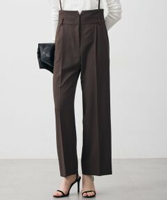 L size ONWARD(大きいサイズ) / エルサイズオンワード その他パンツ | ウール2WAYストレッチ サスペンダー付きワイドストレートパンツ