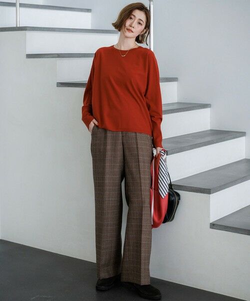 L size ONWARD(大きいサイズ) / エルサイズオンワード その他パンツ | BALLIクラシックウールクロス ワイドパンツ | 詳細15