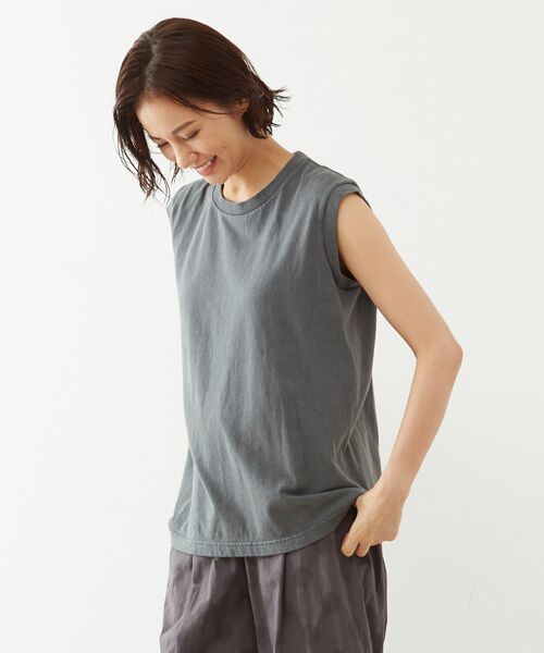 LOURMARIN / ルールマラン カットソー | 【ヴィンテージライクな色落ちが今年らしいコットンピグメントダイ/スリーブレスTシャツ】 | 詳細8