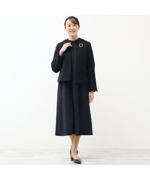 LOURMARIN / ルールマラン ロング・マキシ丈ワンピース | 【noir】落ち着きのあるカットジョーゼットワンピース☆襟元にギャザーシフォンを施したスタンドネックワンピース | 詳細7