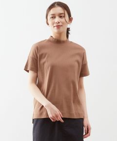 【デイリーユースにピッタリ◎コットンフライスモックネックTシャツ】