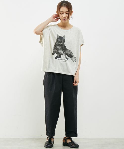 LOURMARIN / ルールマラン Tシャツ | 【ふんわりシルエットのフレンチスリーブキャットTシャツ】 | 詳細5