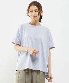 【涼しくて万能◎コットンリネン天竺ロールアップスリーブTシャツ】