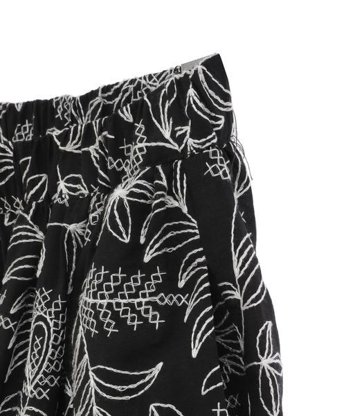 LOURMARIN / ルールマラン ロング・マキシ丈スカート | 【花草木柄の刺繍が新鮮なギャザーフレアスカート】 | 詳細10