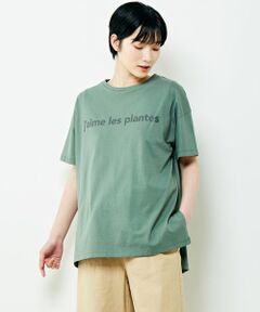 【ナチュラルなカラーリングロプリントTシャツ】