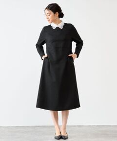 LOGEMENT DE CLAIRE / ロジュモンドクレール ロング・マキシ丈ワンピース | 【noir】カットツィードロングワンピース