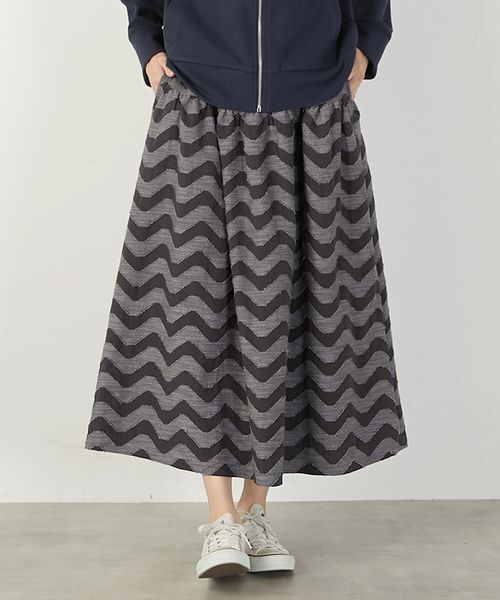LOGEMENT DE CLAIRE / ロジュモンドクレール ロング・マキシ丈スカート | 【なみなみジャガード切り替えロングスカート】 | 詳細2
