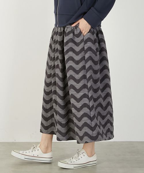 LOGEMENT DE CLAIRE / ロジュモンドクレール ロング・マキシ丈スカート | 【なみなみジャガード切り替えロングスカート】 | 詳細3
