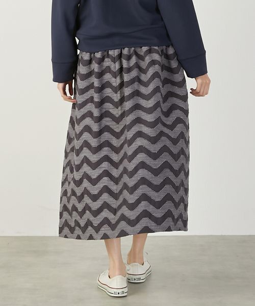 LOGEMENT DE CLAIRE / ロジュモンドクレール ロング・マキシ丈スカート | 【なみなみジャガード切り替えロングスカート】 | 詳細4
