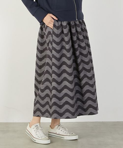LOGEMENT DE CLAIRE / ロジュモンドクレール ロング・マキシ丈スカート | 【なみなみジャガード切り替えロングスカート】 | 詳細5