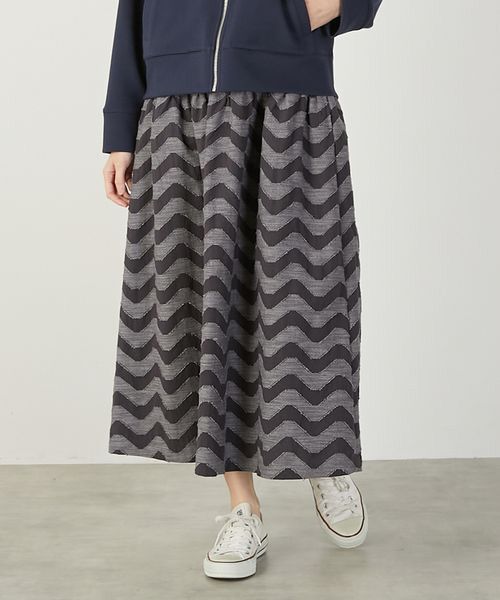 LOGEMENT DE CLAIRE / ロジュモンドクレール ロング・マキシ丈スカート | 【なみなみジャガード切り替えロングスカート】 | 詳細6