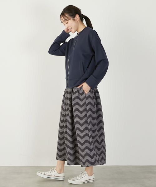 LOGEMENT DE CLAIRE / ロジュモンドクレール ロング・マキシ丈スカート | 【なみなみジャガード切り替えロングスカート】 | 詳細8