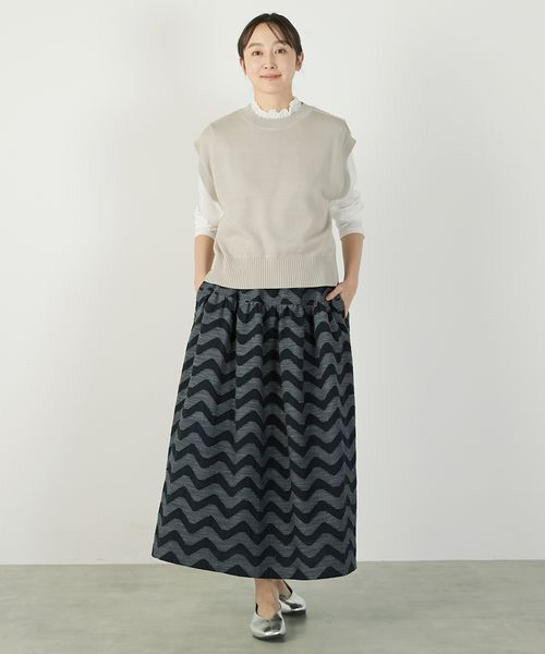 LOGEMENT DE CLAIRE / ロジュモンドクレール ロング・マキシ丈スカート | 【なみなみジャガード切り替えロングスカート】 | 詳細20
