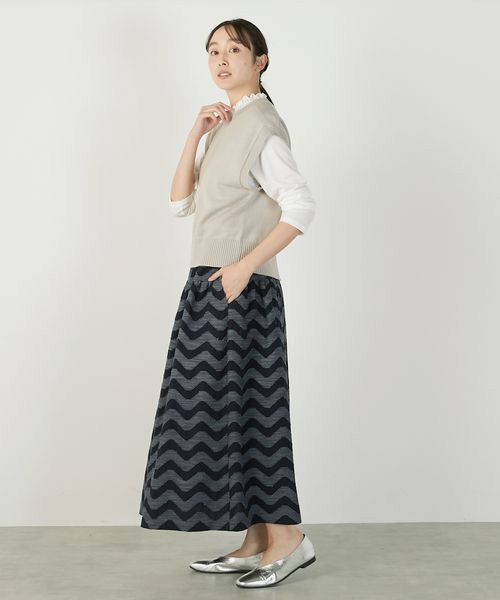 LOGEMENT DE CLAIRE / ロジュモンドクレール ロング・マキシ丈スカート | 【なみなみジャガード切り替えロングスカート】 | 詳細21