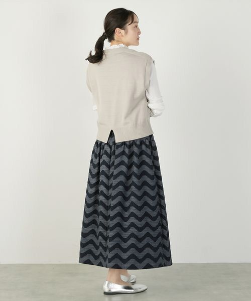 LOGEMENT DE CLAIRE / ロジュモンドクレール ロング・マキシ丈スカート | 【なみなみジャガード切り替えロングスカート】 | 詳細22