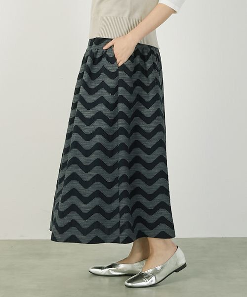 LOGEMENT DE CLAIRE / ロジュモンドクレール ロング・マキシ丈スカート | 【なみなみジャガード切り替えロングスカート】 | 詳細16