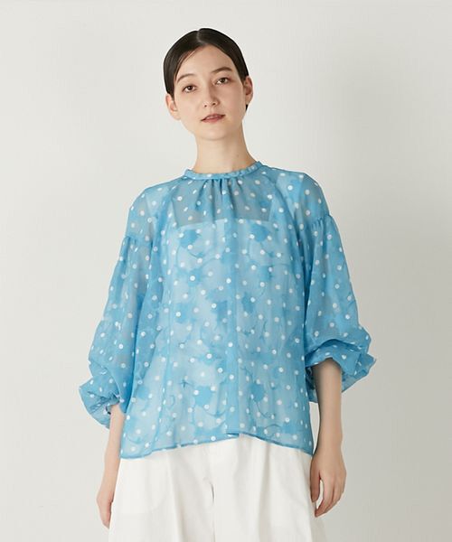 LOGEMENT DE CLAIRE / ロジュモンドクレール シャツ・ブラウス | 【カットジャガードドットプリントブラウス】 | 詳細7