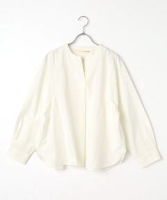 LOGEMENT DE CLAIRE / ロジュモンドクレール シャツ・ブラウス | 【コットンシャドーボーダースキッパー切替ブラウス】