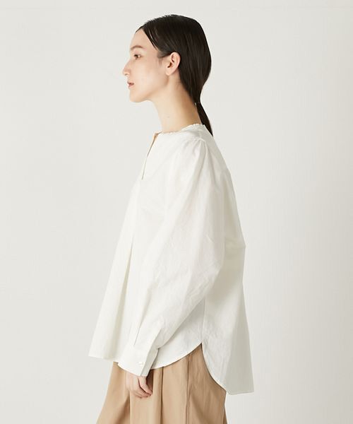 LOGEMENT DE CLAIRE / ロジュモンドクレール シャツ・ブラウス | 【コットンシャドーボーダースキッパー切替ブラウス】 | 詳細4