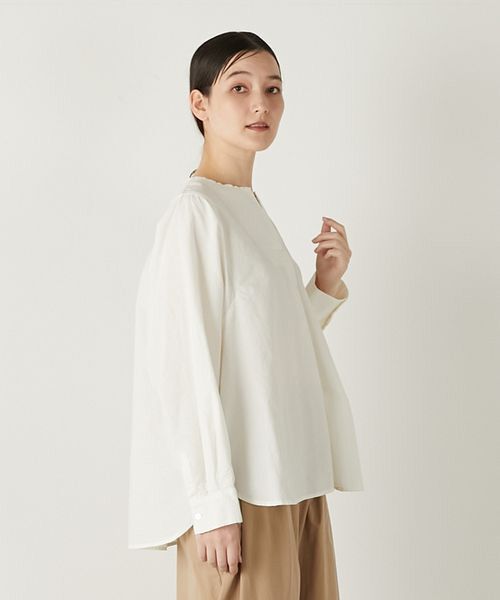 LOGEMENT DE CLAIRE / ロジュモンドクレール シャツ・ブラウス | 【コットンシャドーボーダースキッパー切替ブラウス】 | 詳細6