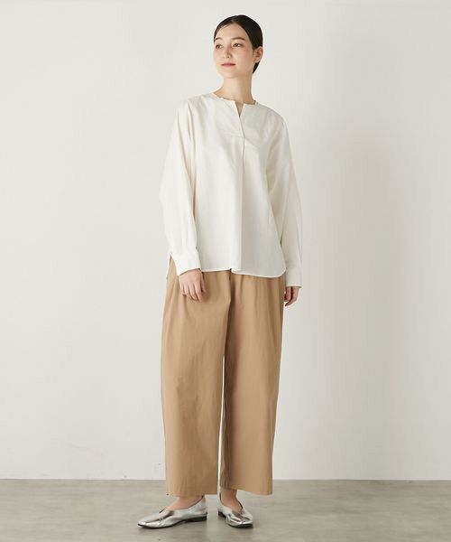 LOGEMENT DE CLAIRE / ロジュモンドクレール シャツ・ブラウス | 【コットンシャドーボーダースキッパー切替ブラウス】 | 詳細7