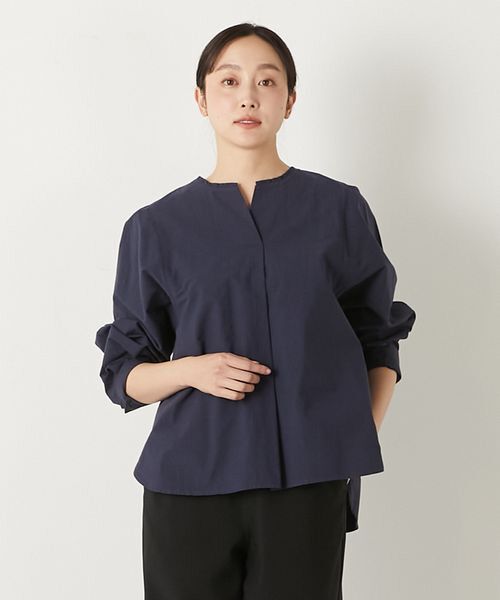 LOGEMENT DE CLAIRE / ロジュモンドクレール シャツ・ブラウス | 【コットンシャドーボーダースキッパー切替ブラウス】 | 詳細14