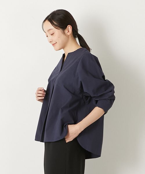 LOGEMENT DE CLAIRE / ロジュモンドクレール シャツ・ブラウス | 【コットンシャドーボーダースキッパー切替ブラウス】 | 詳細15