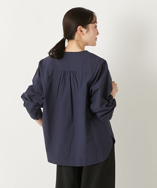 LOGEMENT DE CLAIRE / ロジュモンドクレール シャツ・ブラウス | 【コットンシャドーボーダースキッパー切替ブラウス】 | 詳細16