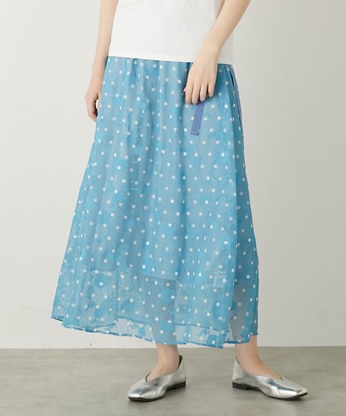 LOGEMENT DE CLAIRE / ロジュモンドクレール ロング・マキシ丈スカート | 【カットジャガードドットプリントスカート】 | 詳細11